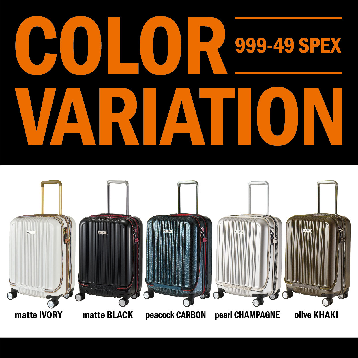 【30％OFF】ALPHA SKY（アルファ スカイ）SPEX フロントオープン 49cm 容量:約40L （45）/  重量:約3.5kg【999-49SPEX】|スーツケース 機内持ち込み キャリーケース 軽量 ビジネス 軽い 大容量 修学旅行 出張 ハード  キャリーバッグ おしゃれ キャリー